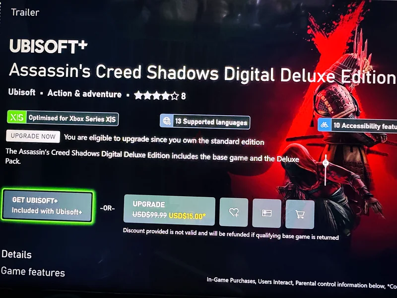 Assassin Creed Shadows Standard Edition Account63206395080067111