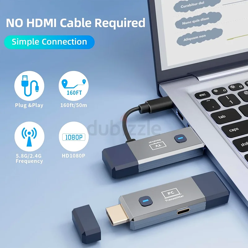 Wireless HDMI Transmitter and Receiver, 165ft/50m Wireless HDMI for 4K Decode Input 1080P Output63194612689281113