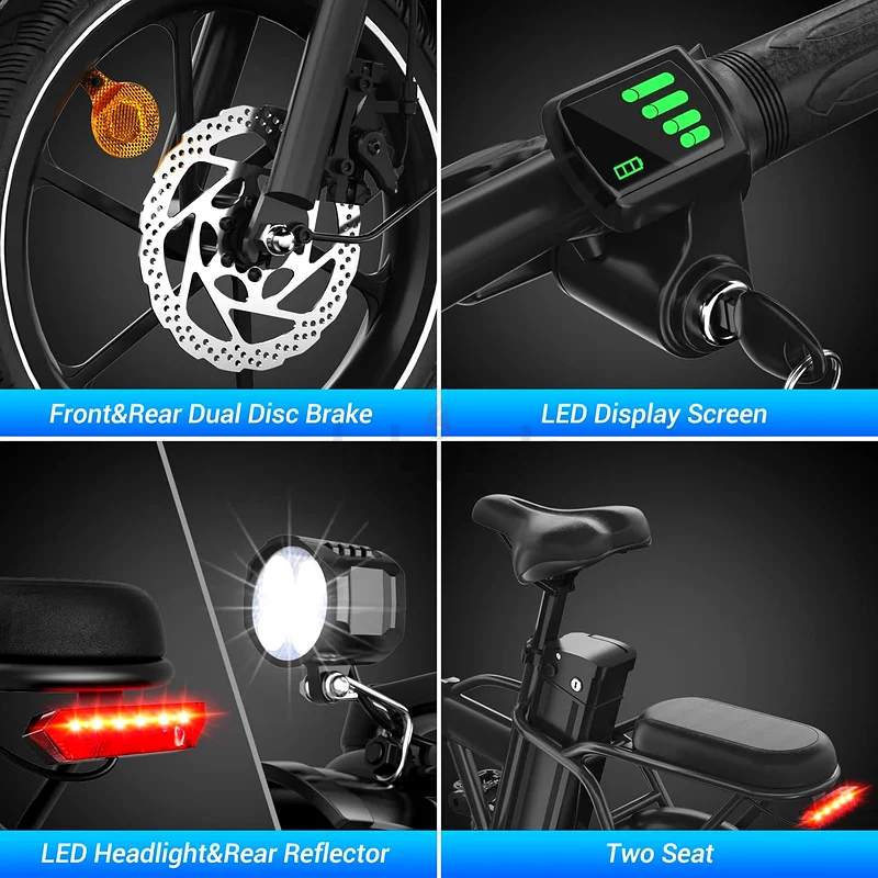 Wind Horse Folding e Bike with 288WH Removable Battery, 16 E Bikes for adults,1 YEAR WARRANTY63197145648258114