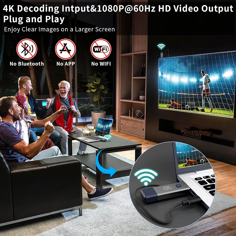 Wireless HDMI Transmitter and Receiver, 165ft/50m Wireless HDMI for 4K Decode Input 1080P Output63194612689281114