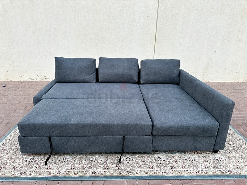 Ikea l shape sofa bed with storage-dark gray63211429740674111