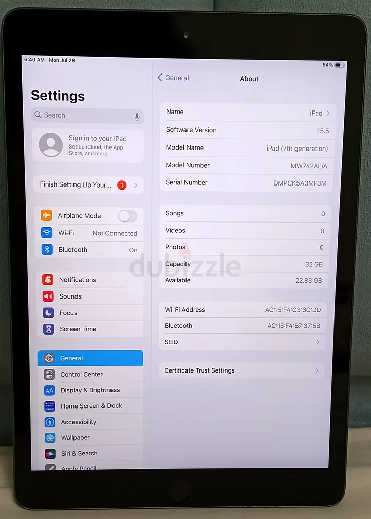 آبل آيباد (الجيل السابع) - 32 جيجابايت بجودة استثنائية63215383163649112