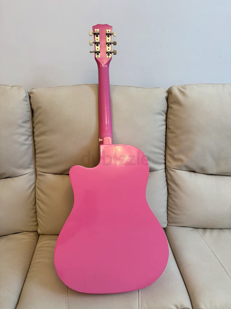 New Pink Acoustic Guitar - Free Case And Pick!63209843366146111