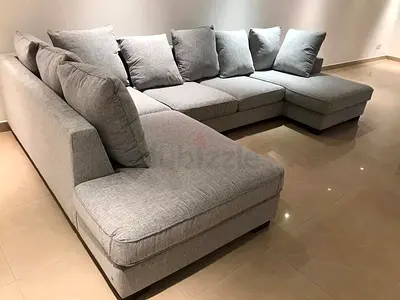 The one Kingstone U shape sofa Light Grey