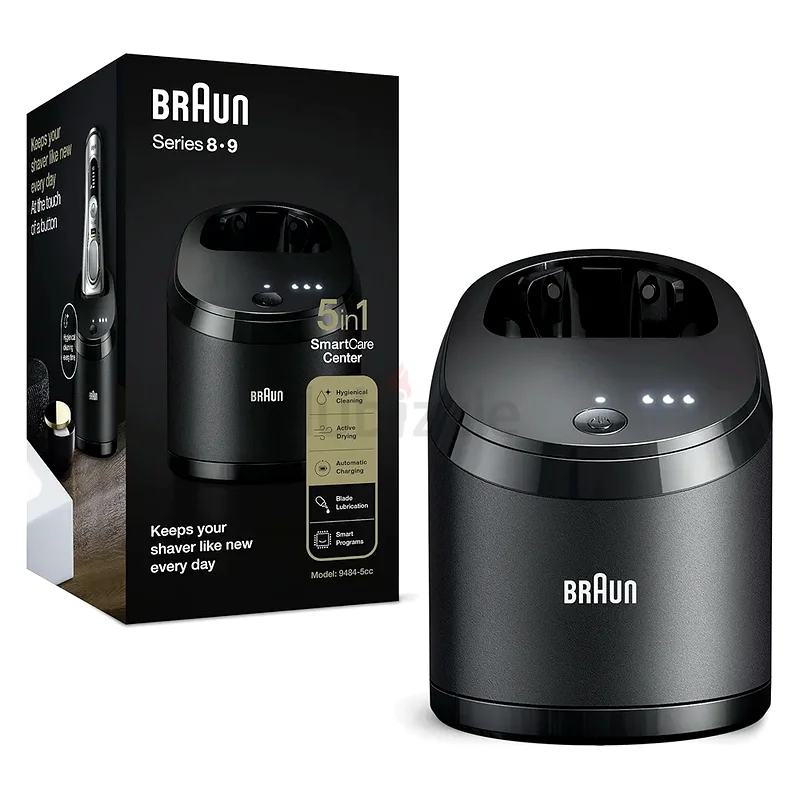 Braun Shaver 5-in-1 SmartCare Cleaning Center, For Series 8  9 Electric Shavers, Hygienic Hair Remo63197650370050110