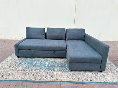 Ikea l shape sofa bed with storage-dark gray