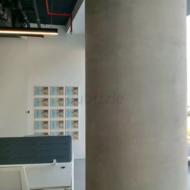 Commercial Project #officerenovation  #fitoutinteriors  #flooring  #concreatecolumns Design by @hipr63437680930050111