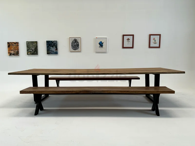 Elegant wooden slab Cedre wood slab table 3.7m long63211915755138112