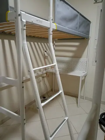 Modern White Wardrobe with Loft Bed