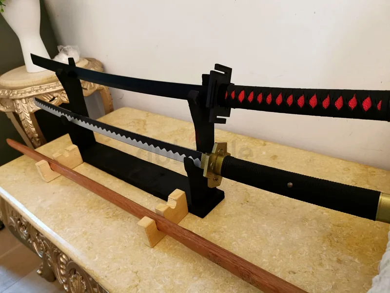 Wooden Katana Set With Wooden Stand - Perfect for Home Decoration63207411592194113