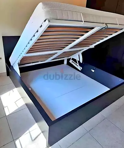 IKEA Malam Ottoman king size size 180×200cm bed with inside full storage and IKEA mattress is availa