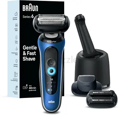 Braun Electric Shaver for Men, Series 6 , Wet  Dry Shave, Turbo  Gentle Shaving Modes, Foil Shaver