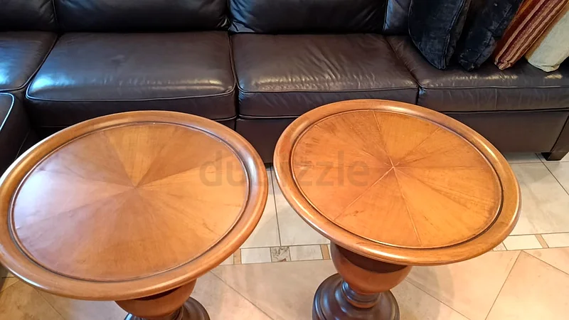 Wooden set of 2 circle table coffee63211915737986111