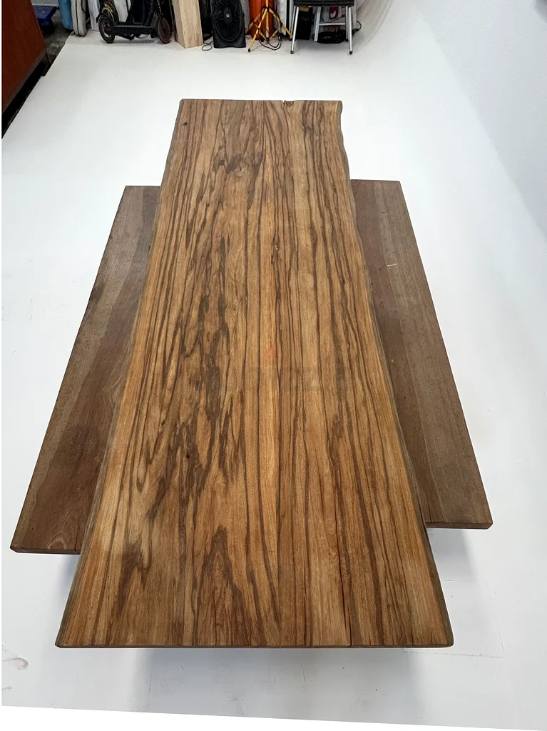 Elegant wooden slab Cedre wood slab table 3.7m long63211915755138111