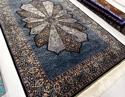 99 x 147 cm | new Beautiful Persian Silk Carpet Hereke