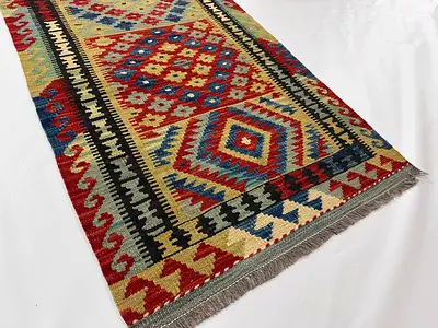 66 x 210 cm | New Handmade Beautiful Turkmen Kilim Runner