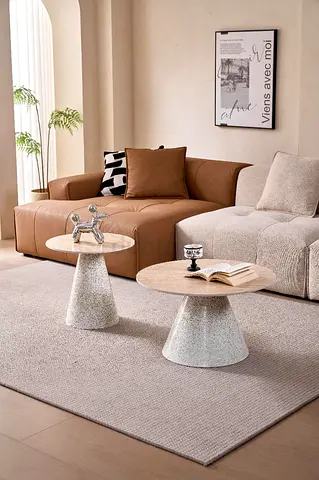 Sleek Coffee table snamic marble top