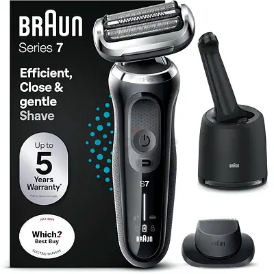 Braun Series 7 Electric Shaver for Men with, Precision Beard Trimmer, Wet and Dry, SmartCare Center,