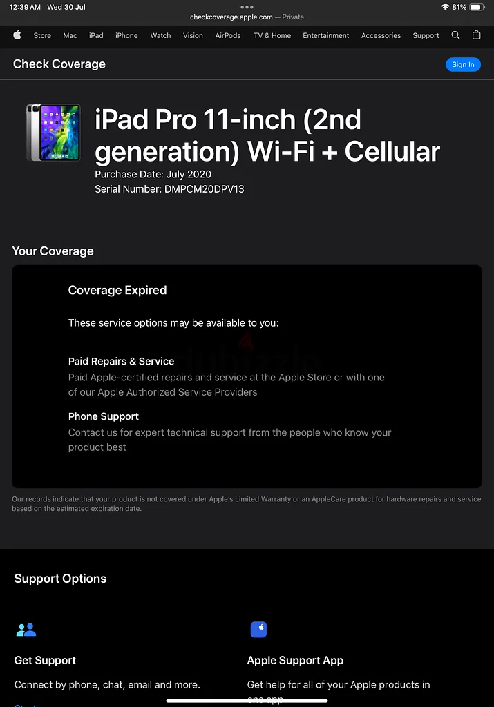 Apple iPad Pro 11 inches 2nd Generation (128GB) WiFi  Cellular63215383053442112