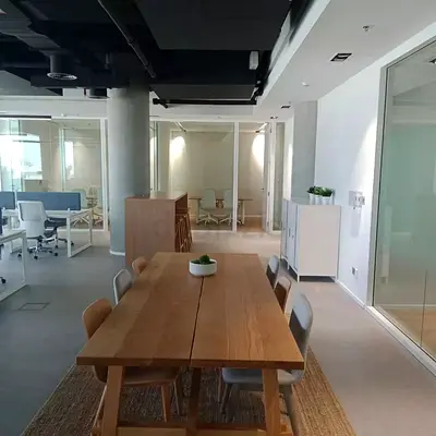 Commercial Project #officerenovation  #fitoutinteriors  #flooring  #concreatecolumns Design by @hipr