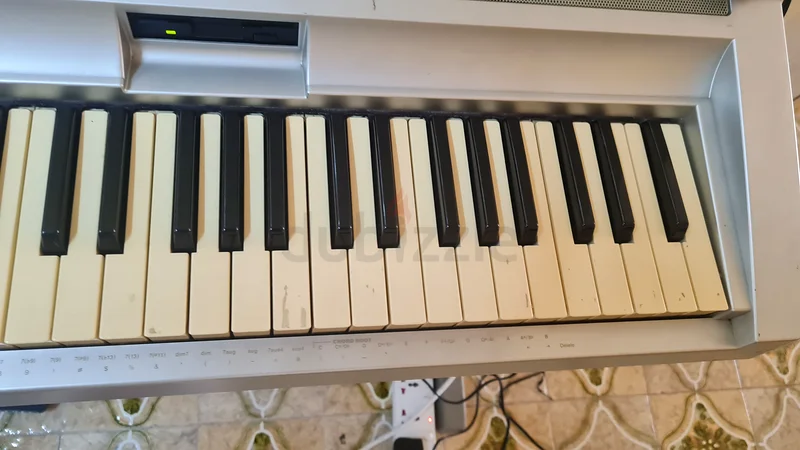 Yamaha DGX300 semiweighted 76 key piano with
Wooden stand and sustain pedal. 
Keys little yellowish.63209350994050111
