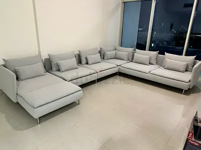 Ikea Söderhamn U-shaped Seven-Seater Sofa Light Grey