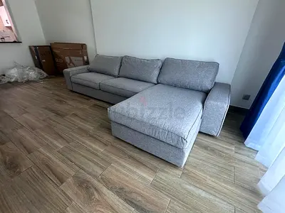 IKEA Kivik Stylish Grey L-Shaped Sofa - Perfect for Modern Living Rooms