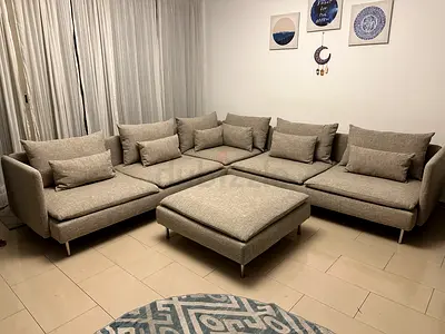 IKEA SÖDERHAMN Six Seat Sofa With Ottoman