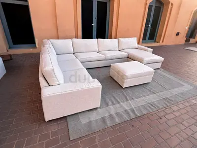 IKEA Kivik Luxurious U-Shaped Sofa Set with Ottoman - Perfect for Your Living Room!