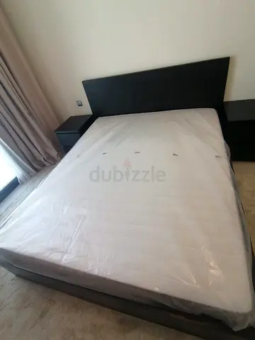 IKEA Malam queen size bed 160/200cm bed with 2 storage drawers underneath  and Ikea Mattress