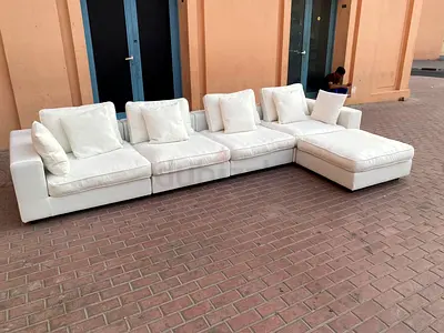 MARINA Home Feather filled Luxurious White Sectional Sofa for Sale!