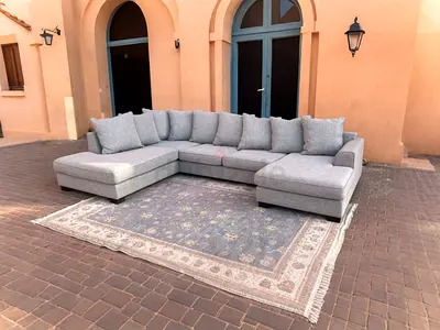 Amazing_condition The one Stylish U Shaped Sofa with Cozy Pillows