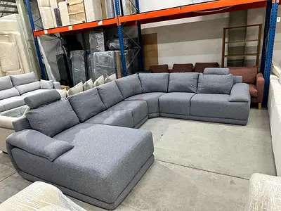 Home-center U-shaped six seat sofa dark gray