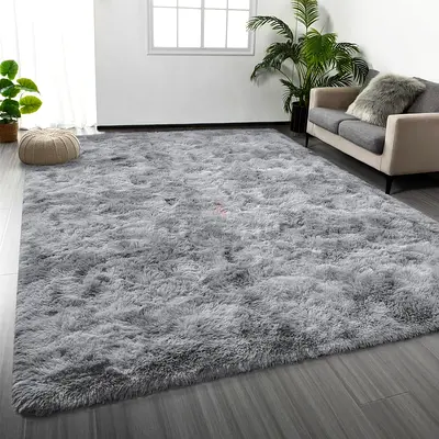 Luxurious Grey Shaggy Area Rug - Perfect for Your Home!