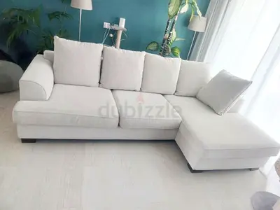The One Stylish Beige L-Shape Sofa for Sale!