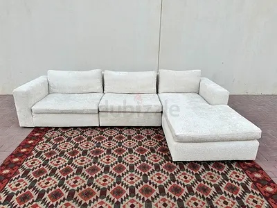 Marina home L-shape feather sofa off-white