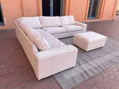 IKEA Kivik Spacious and Elegant L-Shaped Sofa Set with Ottoman