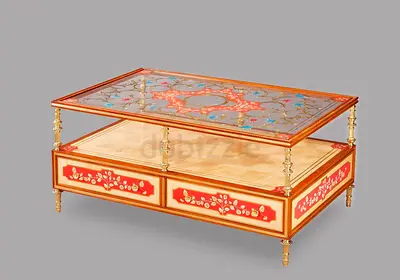 Exquisite Handcrafted Coffee Table with Intricate Design