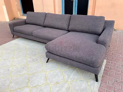 MARINA Home Feather filled LShape Sofa dark grey perfect like Brand new