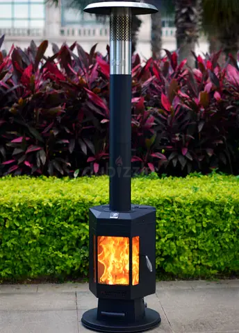 FlamePro 81”H Steel Patio Pellet Heater