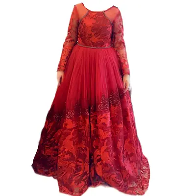 Burgundy elegant party dress | size 12 y.o | worn once