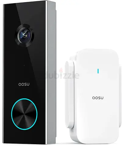 AOSU Video Doorbell Wireless, 2K HD Doorbell Camera Wireless,Battery-Powered Doorbell Camera,2.4GHz
