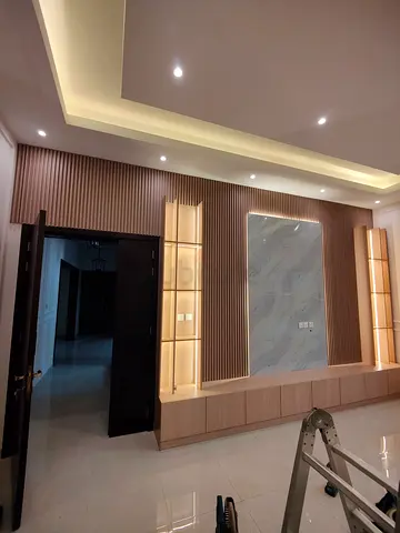 Stunning Modern Wall Paneling with LED Accents - A Perfect Home Upgrade!