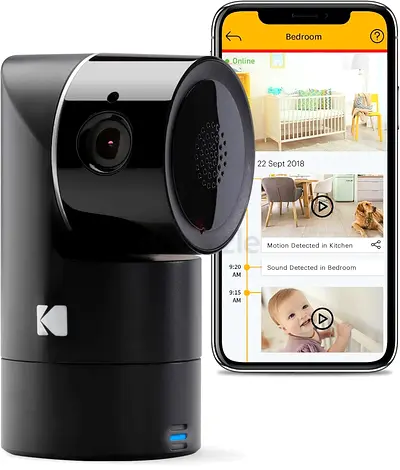KODAK Cherish F685 Video Security Camera and Mobile App - Infrared HD Camera, Rechargeable Battery