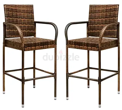 Chillrest Rattan Wicker Outdoor Bar Stool 2 Pack