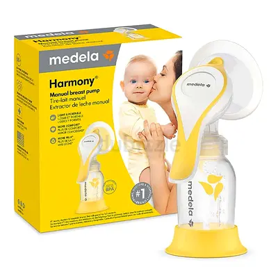 Medela Harmony Manual Breast Pump, Compact Swiss Design with PersonaFit Flex Shields
