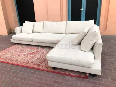 MARINA Home Feather filled Stylish L-Shaped Sofa with Cozy Comfort
