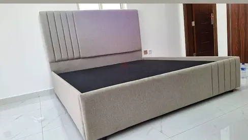 Modern Gray Upholstered Bed