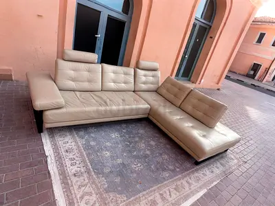 Italian High quality Elegant Contemporary L-shaped Leather Sofa for Sale