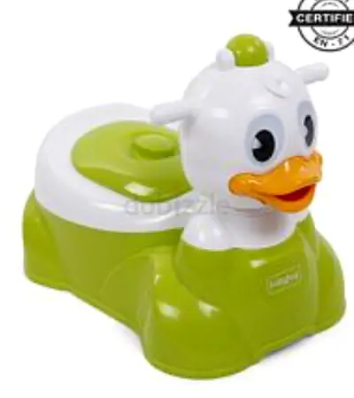 Duckling Potty Chair Green with Easy Clean Inner Bowl and Music